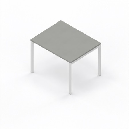 LAS - Scrivania Oxi con piano in legno e gambe in metallo a "R" profondità 80 cm - Colore Grigio