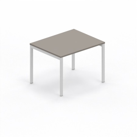 LAS - Scrivania Oxi con piano in legno e gambe in metallo a "R" profondità 80 cm - Colore Stone Grey
