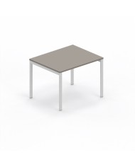 LAS - Scrivania Oxi con piano in legno e gambe in metallo a "R" profondità 80 cm - Colore Stone Grey