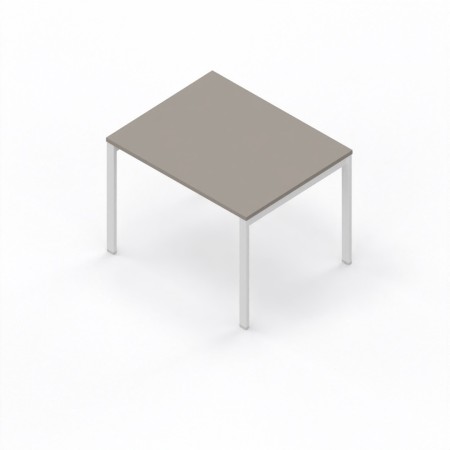 LAS - Scrivania Oxi con piano in legno e gambe in metallo a "R" profondità 80 cm - Colore Stone Grey