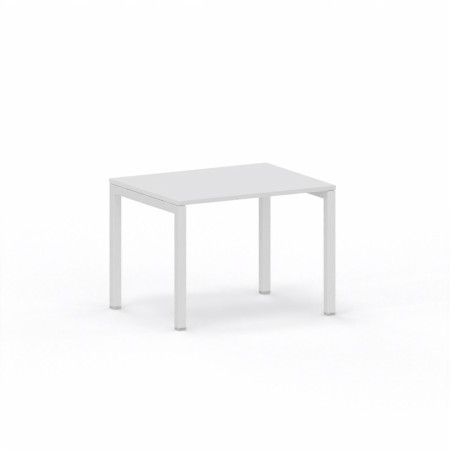 LAS - Scrivania Oxi con piano in legno e gambe in metallo a "Q" profondità 80 cm - Colore Bianco