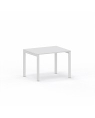 LAS - Scrivania Oxi con piano in legno e gambe in metallo a "Q" profondità 80 cm - Colore Bianco