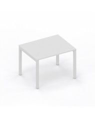 LAS - Scrivania Oxi con piano in legno e gambe in metallo a "Q" profondità 80 cm - Colore Bianco