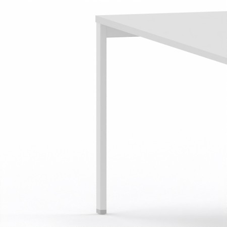 LAS - Scrivania Oxi con piano in legno e gambe in metallo a "R" profondità 80 cm - Colore Bianco