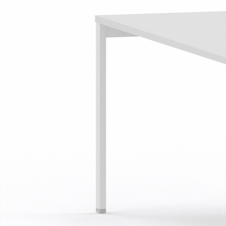 LAS - Scrivania Oxi con piano in legno e gambe in metallo a "R" profondità 80 cm - Colore Bianco