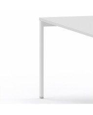 LAS - Scrivania Oxi con piano in legno e gambe in metallo a "R" profondità 80 cm - Colore Bianco