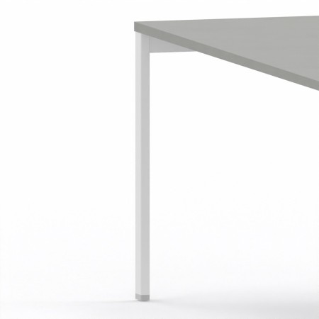 LAS - Scrivania Oxi con piano in legno e gambe in metallo a "R" profondità 80 cm - Colore Grigio