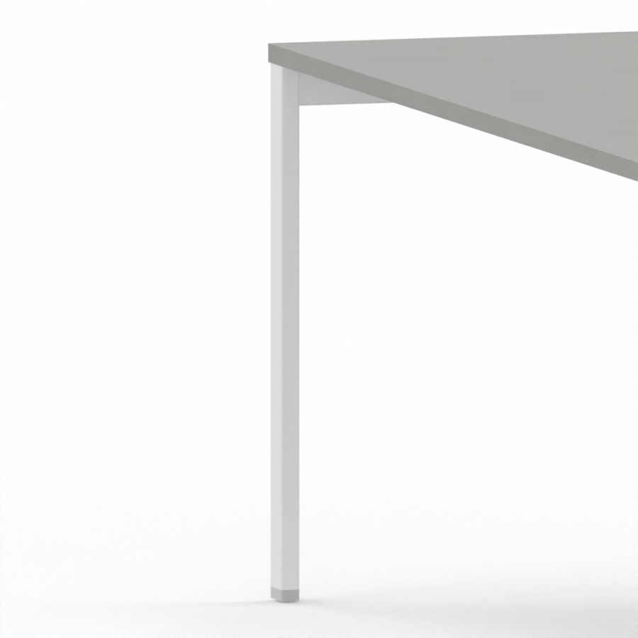 LAS - Scrivania Oxi con piano in legno e gambe in metallo a "R" profondità 80 cm - Colore Grigio