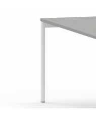 LAS - Scrivania Oxi con piano in legno e gambe in metallo a "R" profondità 80 cm - Colore Grigio