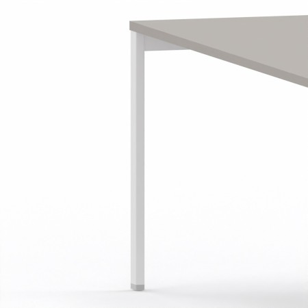 LAS - Scrivania Oxi con piano in legno e gambe in metallo a "R" profondità 80 cm - Colore Stone Grey