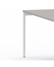 LAS - Scrivania Oxi con piano in legno e gambe in metallo a "R" profondità 80 cm - Colore Stone Grey