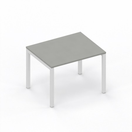 LAS - Scrivania Oxi con piano in legno e gambe in metallo a "Q" profondità 80 cm - Colore Grigio