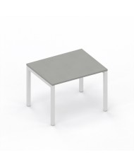 LAS - Scrivania Oxi con piano in legno e gambe in metallo a "Q" profondità 80 cm - Colore Grigio