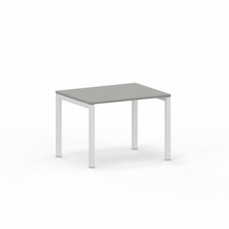 LAS - Scrivania Oxi con piano in legno e gambe in metallo a "Q" profondità 80 cm - Colore Grigio