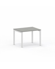 LAS - Scrivania Oxi con piano in legno e gambe in metallo a "Q" profondità 80 cm - Colore Grigio