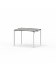 LAS - Scrivania Oxi con piano in legno e gambe in metallo a "Q" profondità 80 cm - Colore Grigio
