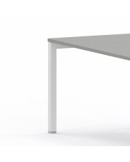 LAS - Scrivania Oxi con piano in legno e gambe in metallo a "Q" profondità 80 cm - Colore Grigio