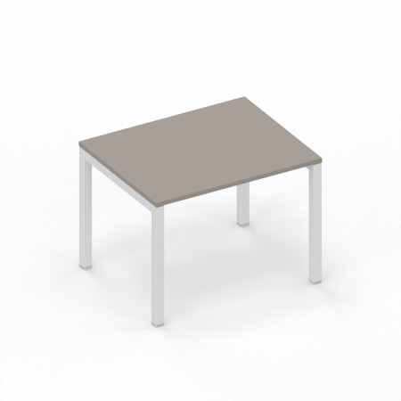 LAS - Scrivania Oxi con piano in legno e gambe in metallo a "Q" profondità 80 cm - Colore Stone Grey