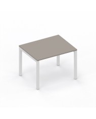 LAS - Scrivania Oxi con piano in legno e gambe in metallo a "Q" profondità 80 cm - Colore Stone Grey