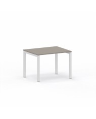 LAS - Scrivania Oxi con piano in legno e gambe in metallo a "Q" profondità 80 cm - Colore Stone Grey