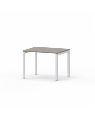 LAS - Scrivania Oxi con piano in legno e gambe in metallo a "Q" profondità 80 cm - Colore Stone Grey