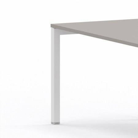 LAS - Scrivania Oxi con piano in legno e gambe in metallo a "Q" profondità 80 cm - Colore Stone Grey