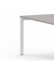 LAS - Scrivania Oxi con piano in legno e gambe in metallo a "Q" profondità 80 cm - Colore Stone Grey