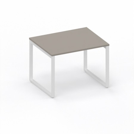 LAS - Scrivania Oxi con piano in legno e gambe in metallo a "L" profondità 80 cm - Colore Stone Grey