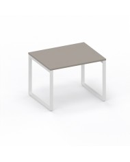 LAS - Scrivania Oxi con piano in legno e gambe in metallo a "L" profondità 80 cm - Colore Stone Grey