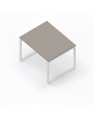 LAS - Scrivania Oxi con piano in legno e gambe in metallo a "L" profondità 80 cm - Colore Stone Grey