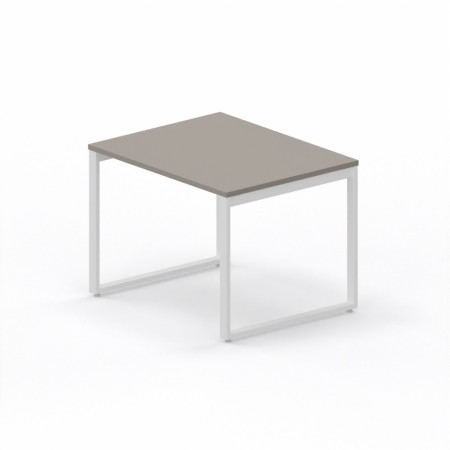LAS - Scrivania Oxi con piano in legno e gambe in metallo a "L" profondità 80 cm - Colore Stone Grey