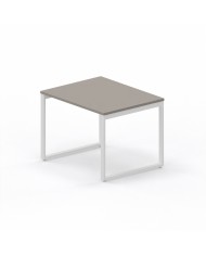 LAS - Scrivania Oxi con piano in legno e gambe in metallo a "L" profondità 80 cm - Colore Stone Grey