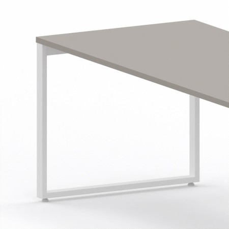 LAS - Scrivania Oxi con piano in legno e gambe in metallo a "L" profondità 80 cm - Colore Stone Grey
