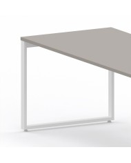 LAS - Scrivania Oxi con piano in legno e gambe in metallo a "L" profondità 80 cm - Colore Stone Grey