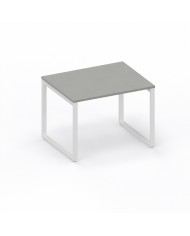 LAS - Scrivania Oxi con piano in legno e gambe in metallo a "L" profondità 80 cm - Colore Grigio