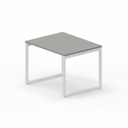 LAS - Scrivania Oxi con piano in legno e gambe in metallo a "L" profondità 80 cm - Colore Grigio