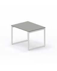 LAS - Scrivania Oxi con piano in legno e gambe in metallo a "L" profondità 80 cm - Colore Grigio