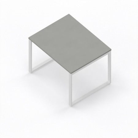 LAS - Scrivania Oxi con piano in legno e gambe in metallo a "L" profondità 80 cm - Colore Grigio