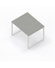 LAS - Scrivania Oxi con piano in legno e gambe in metallo a "L" profondità 80 cm - Colore Grigio