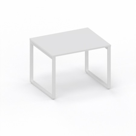 LAS - Scrivania Oxi con piano in legno e gambe in metallo a "L" profondità 80 cm - Colore Bianco
