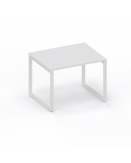 LAS - Scrivania Oxi con piano in legno e gambe in metallo a "L" profondità 80 cm - Colore Bianco