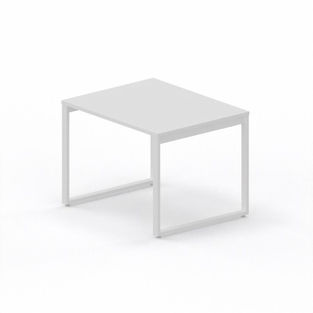 LAS - Scrivania Oxi con piano in legno e gambe in metallo a "L" profondità 80 cm - Colore Bianco