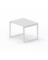 LAS - Scrivania Oxi con piano in legno e gambe in metallo a "L" profondità 80 cm - Colore Bianco