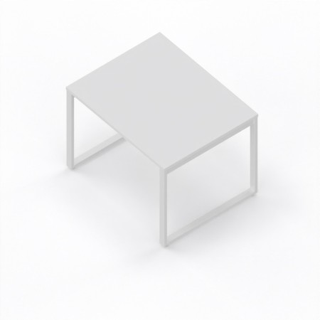 LAS - Scrivania Oxi con piano in legno e gambe in metallo a "L" profondità 80 cm - Colore Bianco