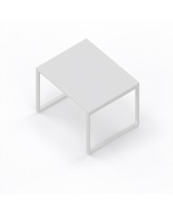 LAS - Scrivania Oxi con piano in legno e gambe in metallo a "L" profondità 80 cm - Colore Bianco