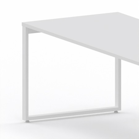 LAS - Scrivania Oxi con piano in legno e gambe in metallo a "L" profondità 80 cm - Colore Bianco