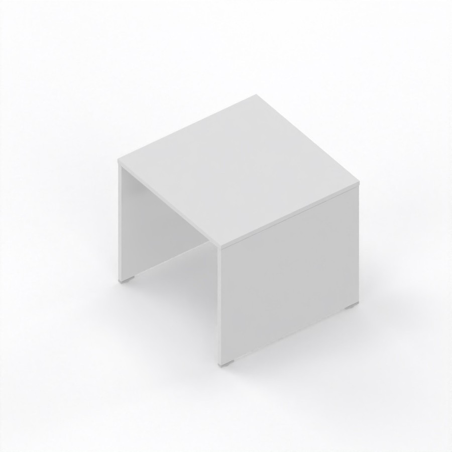 LAS - Scrivania Oxi con piano e gambe in legno profondità 80 cm - Colore Bianco