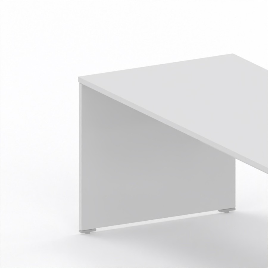 LAS - Scrivania Oxi con piano e gambe in legno profondità 80 cm - Colore Bianco