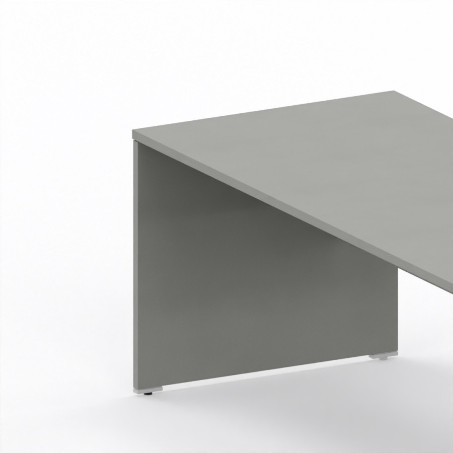 LAS - Scrivania Oxi con piano e gambe in legno profondità 80 cm - Colore Grigio