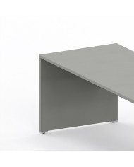 LAS - Scrivania Oxi con piano e gambe in legno profondità 80 cm - Colore Grigio